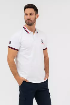 Футболкас воротником Budmil, белый