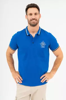 Футболкас воротником Budmil, синий