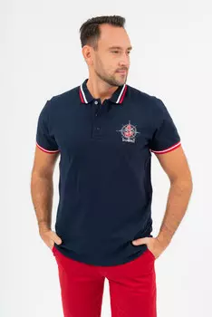 Футболкас воротником Budmil, синий