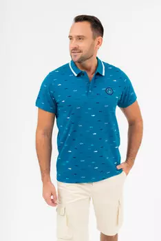 Футболкас воротником Budmil, синий