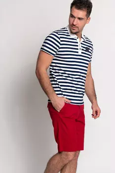 Футболкас воротником Budmil, синий/белый