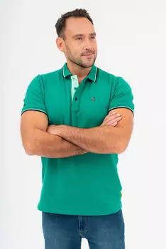 Футболкас воротником Budmil, зеленый