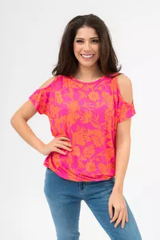 Футболкав стиле кэжуал Budmil, розовый/оранжевый