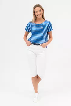 Футболкав стиле кэжуал Budmil, синий/белый