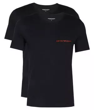 Футболки 2 шт. Slim fit Emporio Armani, черный