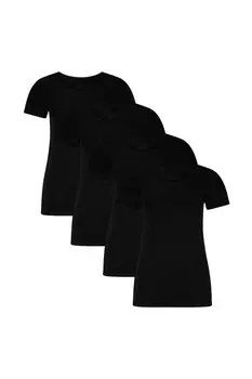 Футболки Bamboo, Kate Home, 4 пары Bamboo Basics, черный