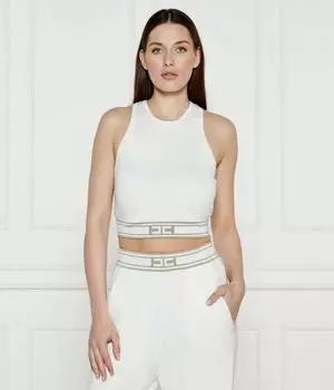 Футболки Cropped fit Elisabetta Franchi, белый