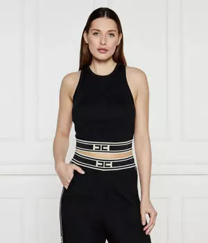 Футболки Cropped fit Elisabetta Franchi, черный