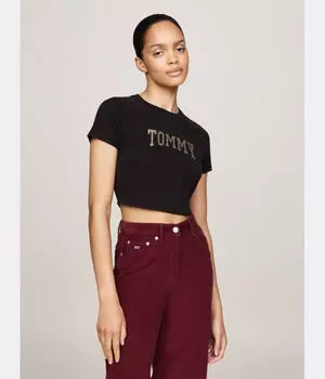 Футболки Cropped fit Tommy Jeans, черный