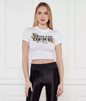 Футболки Cropped fit Versace Jeans Couture, белый
