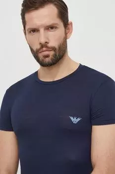 Футболки для отдыха, 2 пары Emporio Armani Underwear, темно-синий