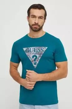 Футболки Guess, бирюзовый