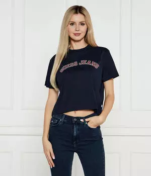 Футболки Guess Jeans Collegiate Cropped Fit, синий