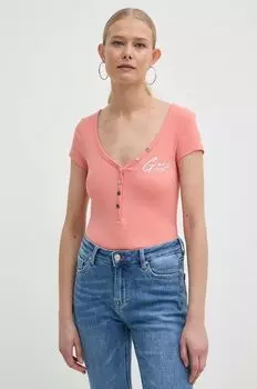 Футболки Guess, оранжевый