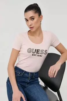 Футболки Guess, розовый