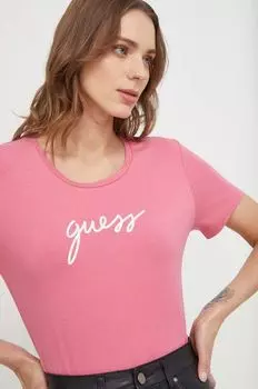 Футболки Guess, розовый