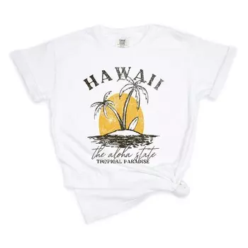 Футболки Hawaii Tropical Paradise, окрашенные в готовую одежду Simply Sage Market, белый