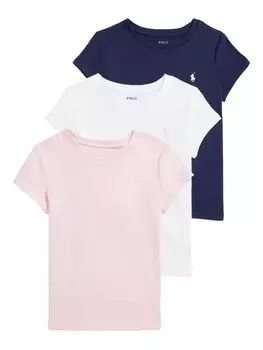 Футболки хлопковые POLO RALPH LAUREN KIDS (набор из трех), белый