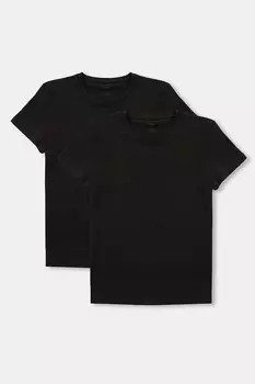 Футболки из хлопка с овальным вырезом - 2 шт Eros, черный