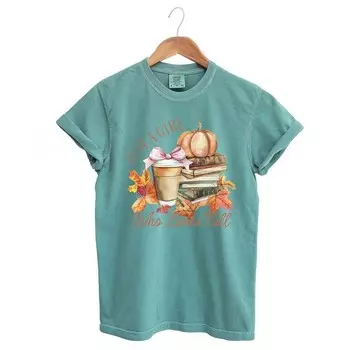 Футболки-кокетки для девочек, которые любят осень, окрашенные в одежду Simply Sage Market, цвет Light Green