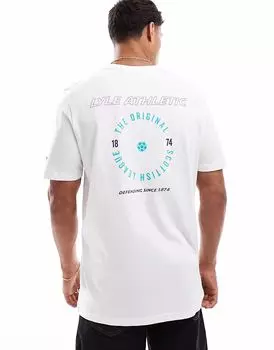 Футболки Lyle & Scott Ss, спортивная футболка с графическим принтом Lyle в цвете x738, белый/зеленый