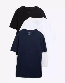 Футболки Muscle Fit, 3 шт. в упаковке, многоцветные River Island