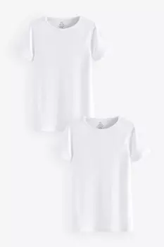 Футболки, приятные к коже, 2 шт (9 мес 12 лет) Next, белый