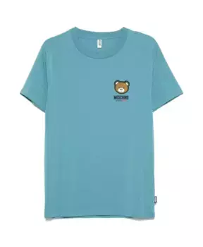 Футболки с круглым вырезом и лентой с логотипом Moschino, синий