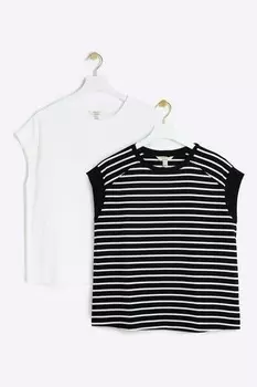 Футболки с круглым вырезом из 100% хлопка, упаковка из нескольких штук River Island, белый