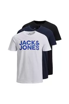Футболки с логотипом - 3 шт Jack & Jones, черный
