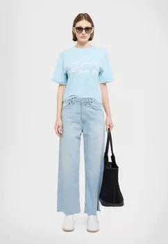 Футболки с принтом BOXYCLAIM MAX&Co., светло-голубой