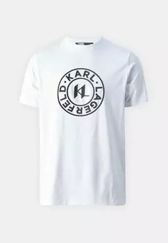 Футболки с принтом CREWNECK KARL LAGERFELD, белый