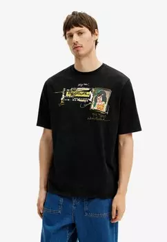 Футболки с принтом Desigual, черный