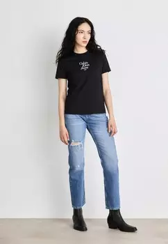 Футболки с принтом FONT GRAPHIC REGULAR TEE Calvin Klein, черный