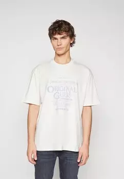 Футболки с принтом GO COLLEGIATE TEE Guess Originals, белый