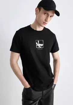 Футболки с принтом GRID BOX TEE Calvin Klein, черный