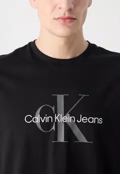 Футболки с принтом HERO MONOGRAM TEE Calvin Klein, черный