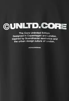 Футболки с принтом JCOAERO CREW NECK Jack & Jones, черный