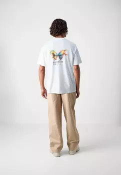 Футболки с принтом JORDISTORTION TEE CREW NECK UNISEX Jack & Jones, белый