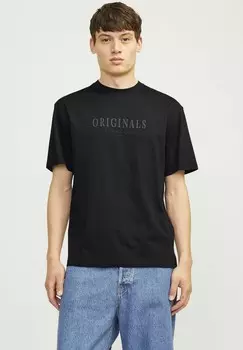 Футболки с принтом JORFREDERIKSBERG TEE CREW NECK NOOS Jack & Jones, черный