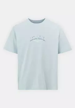 Футболки с принтом JORLOOSIE TEE CREW NECK UNISEX Jack & Jones, светло-голубой