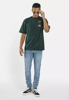 Футболки с принтом KIAN TEE BOXY FIT UNISEX Redefined Rebel, темно-зеленый