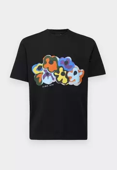 Футболки с принтом MENS REGULAR FIT PS Paul Smith, черный