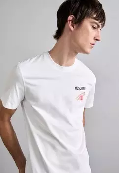 Футболки с принтом MOSCHINO, белый