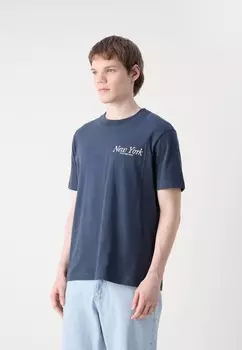 Футболки с принтом NEW YORK SCRIPT TEE Calvin Klein, темно-синий