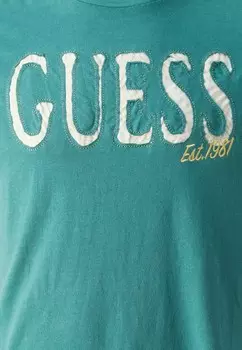 Футболки с принтом PALMS INSET APPLIQUE TEE Guess, зеленый