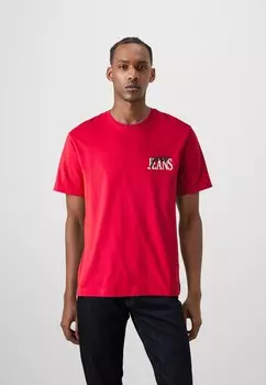 Футболки с принтом REG LOGO Guess Jeans, красный