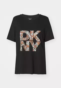 Футболки с принтом REGULAR DKNY, черный