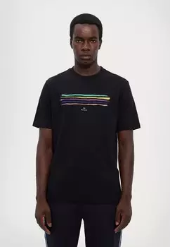 Футболки с принтом REGULAR FIT PS Paul Smith, черный