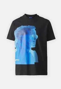 Футболки с принтом REGULAR TEE Karl Lagerfeld, черный